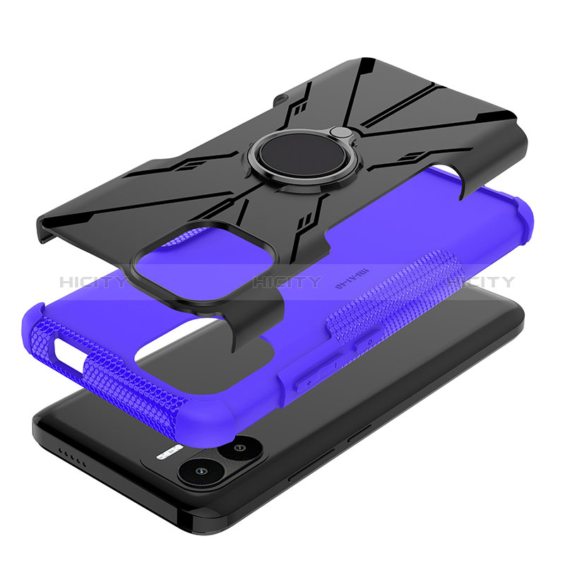 Coque Contour Silicone et Plastique Housse Etui Mat avec Magnetique Support Bague Anneau JX1 pour Xiaomi Poco C50 Plus