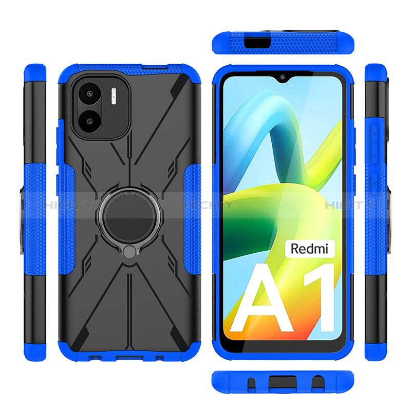 Coque Contour Silicone et Plastique Housse Etui Mat avec Magnetique Support Bague Anneau JX1 pour Xiaomi Poco C50 Plus