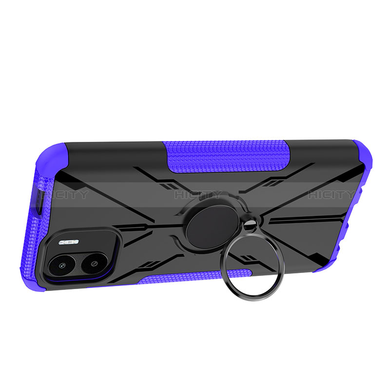 Coque Contour Silicone et Plastique Housse Etui Mat avec Magnetique Support Bague Anneau JX1 pour Xiaomi Poco C50 Plus