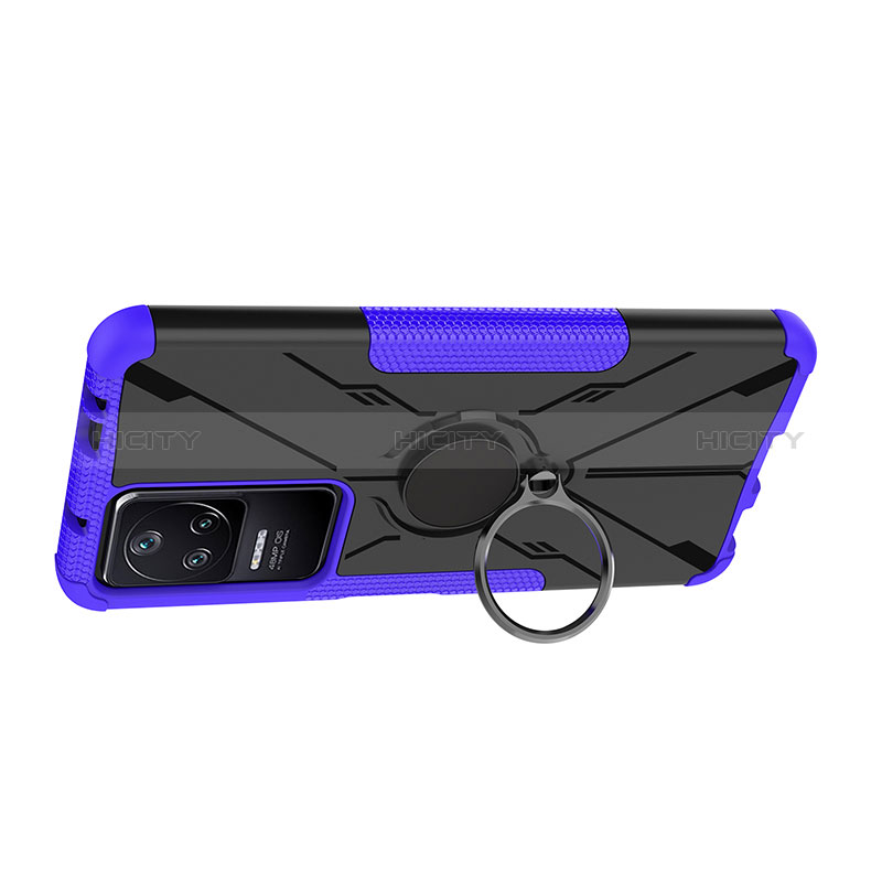 Coque Contour Silicone et Plastique Housse Etui Mat avec Magnetique Support Bague Anneau JX1 pour Xiaomi Poco F4 5G Plus