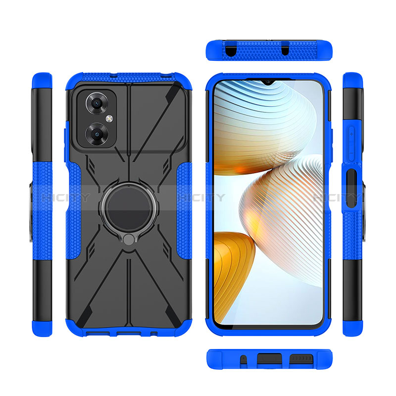 Coque Contour Silicone et Plastique Housse Etui Mat avec Magnetique Support Bague Anneau JX1 pour Xiaomi Poco M4 5G Plus