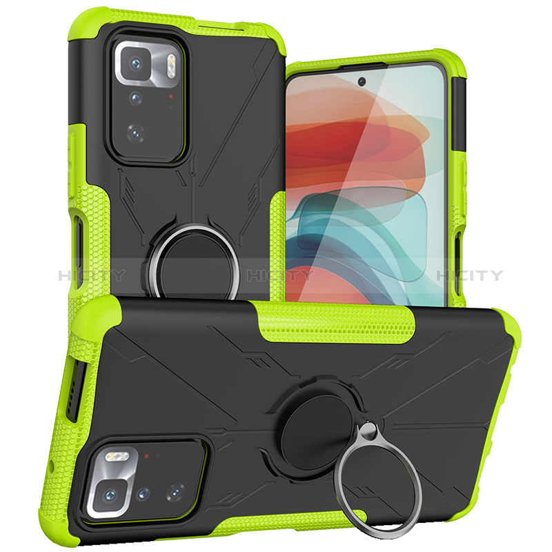 Coque Contour Silicone et Plastique Housse Etui Mat avec Magnetique Support Bague Anneau JX1 pour Xiaomi Poco X3 GT 5G Vert Plus