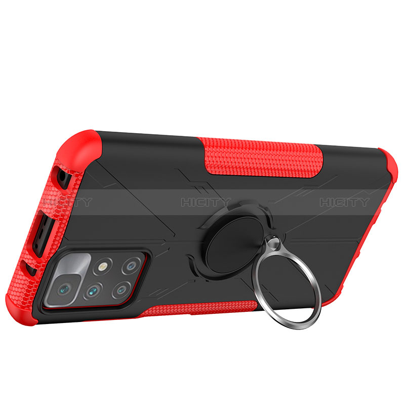 Coque Contour Silicone et Plastique Housse Etui Mat avec Magnetique Support Bague Anneau JX1 pour Xiaomi Redmi 10 (2022) Plus