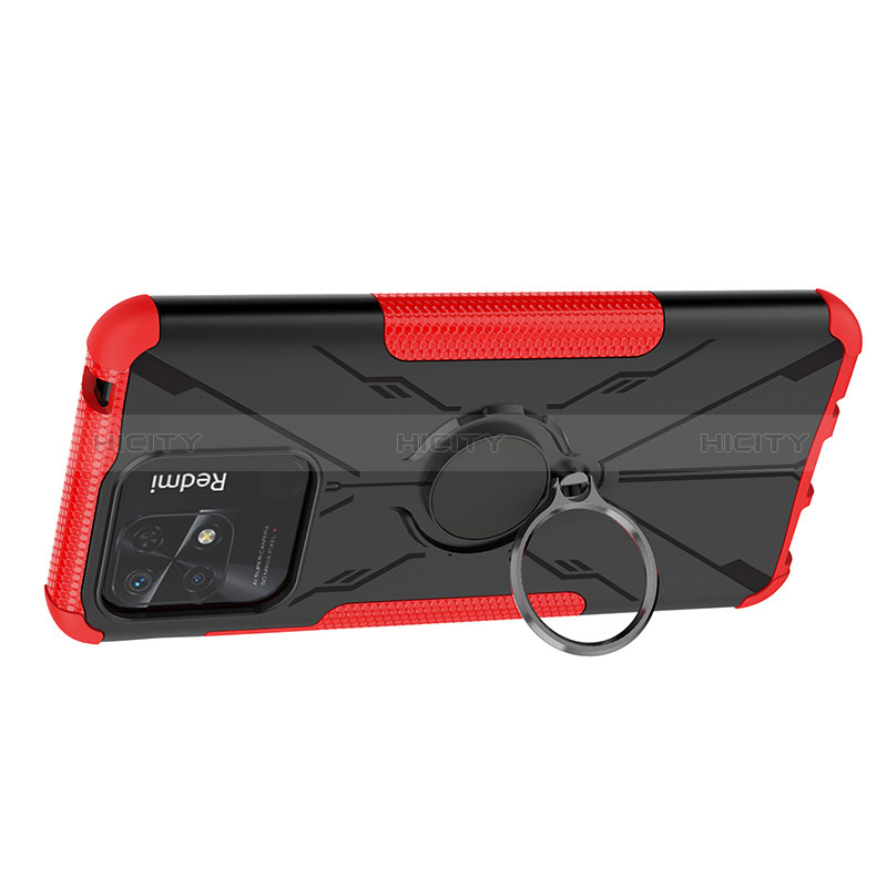 Coque Contour Silicone et Plastique Housse Etui Mat avec Magnetique Support Bague Anneau JX1 pour Xiaomi Redmi 10 Power Plus