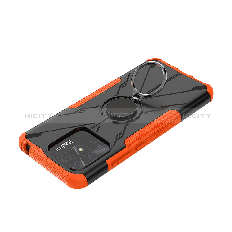 Coque Contour Silicone et Plastique Housse Etui Mat avec Magnetique Support Bague Anneau JX1 pour Xiaomi Redmi 10 Power Plus