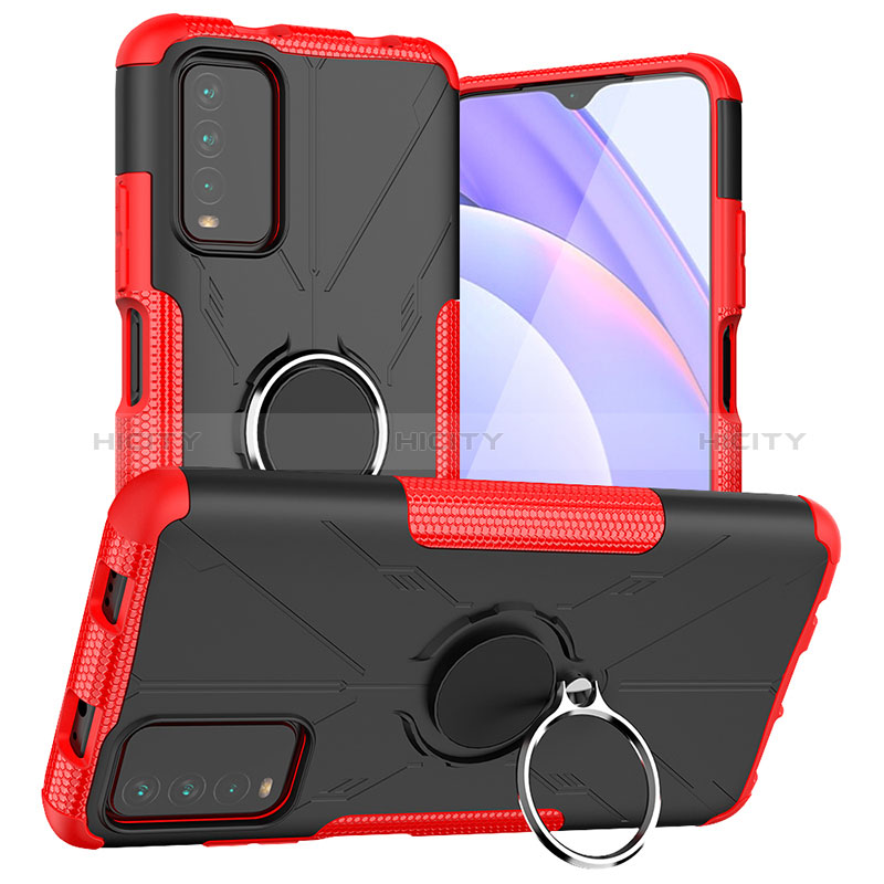 Coque Contour Silicone et Plastique Housse Etui Mat avec Magnetique Support Bague Anneau JX1 pour Xiaomi Redmi 9 Power Plus