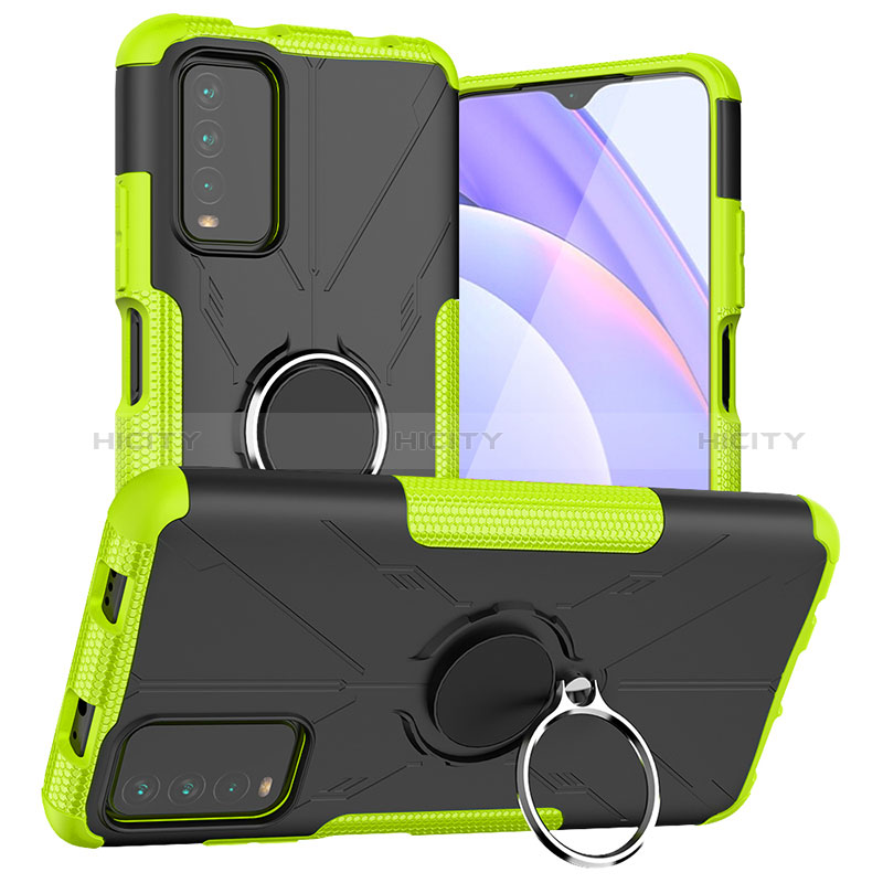 Coque Contour Silicone et Plastique Housse Etui Mat avec Magnetique Support Bague Anneau JX1 pour Xiaomi Redmi 9 Power Plus