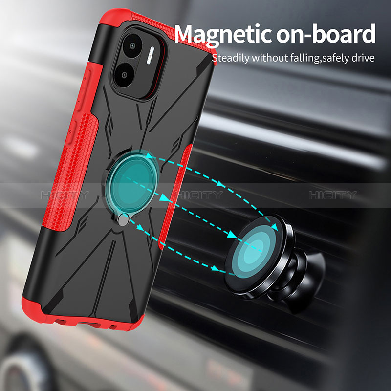 Coque Contour Silicone et Plastique Housse Etui Mat avec Magnetique Support Bague Anneau JX1 pour Xiaomi Redmi A2 Plus