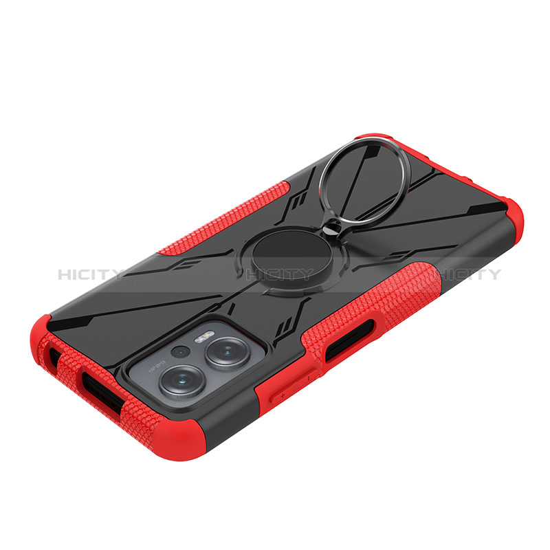 Coque Contour Silicone et Plastique Housse Etui Mat avec Magnetique Support Bague Anneau JX1 pour Xiaomi Redmi K50i 5G Plus