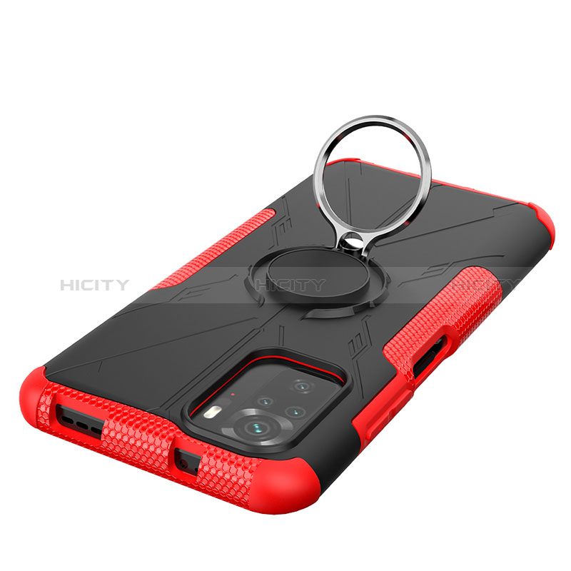 Coque Contour Silicone et Plastique Housse Etui Mat avec Magnetique Support Bague Anneau JX1 pour Xiaomi Redmi Note 10 4G Plus