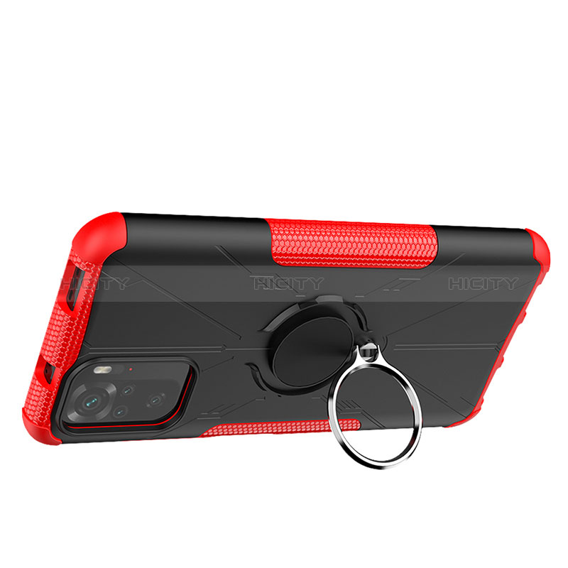 Coque Contour Silicone et Plastique Housse Etui Mat avec Magnetique Support Bague Anneau JX1 pour Xiaomi Redmi Note 10 4G Plus