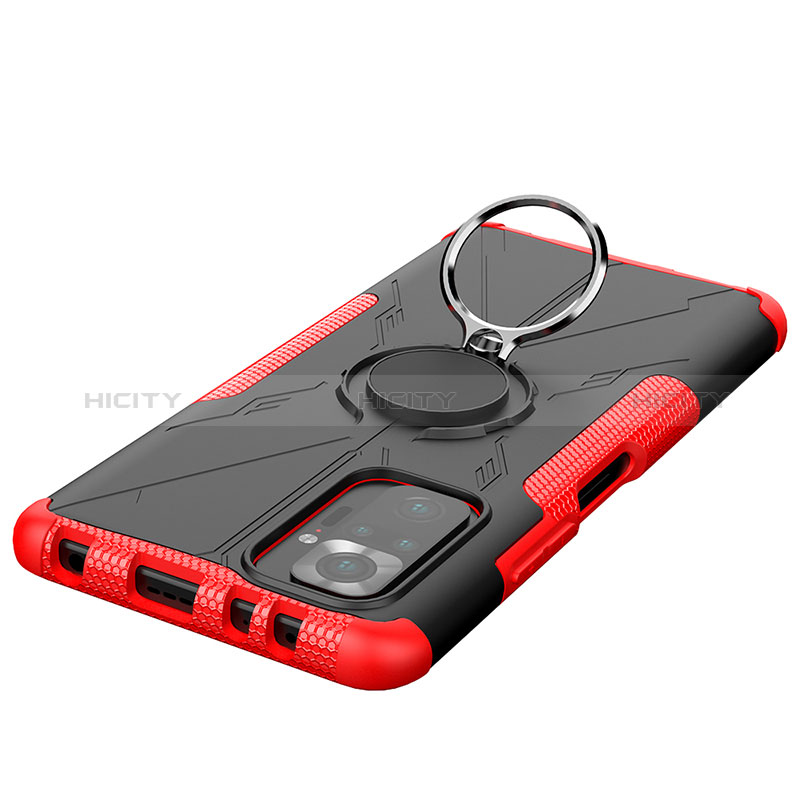 Coque Contour Silicone et Plastique Housse Etui Mat avec Magnetique Support Bague Anneau JX1 pour Xiaomi Redmi Note 10 Pro Max Plus