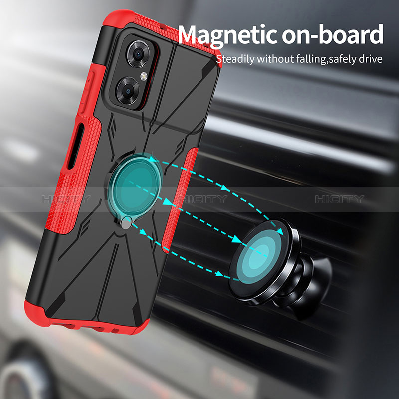 Coque Contour Silicone et Plastique Housse Etui Mat avec Magnetique Support Bague Anneau JX1 pour Xiaomi Redmi Note 11R 5G Plus