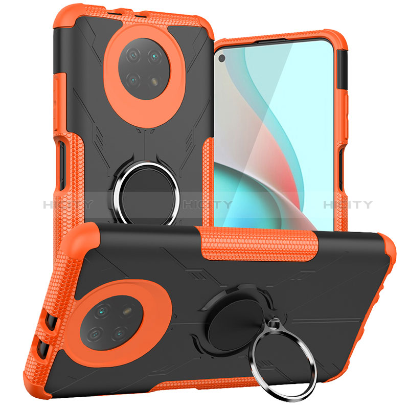 Coque Contour Silicone et Plastique Housse Etui Mat avec Magnetique Support Bague Anneau JX1 pour Xiaomi Redmi Note 9T 5G Plus