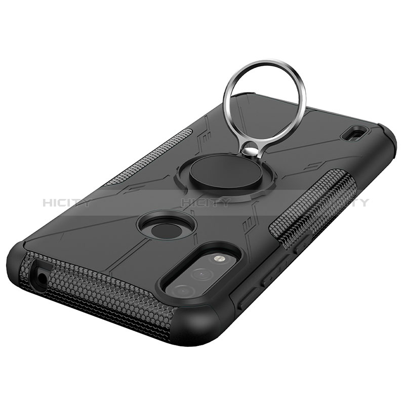 Coque Contour Silicone et Plastique Housse Etui Mat avec Magnetique Support Bague Anneau JX2 pour Motorola Moto E7 Power Plus