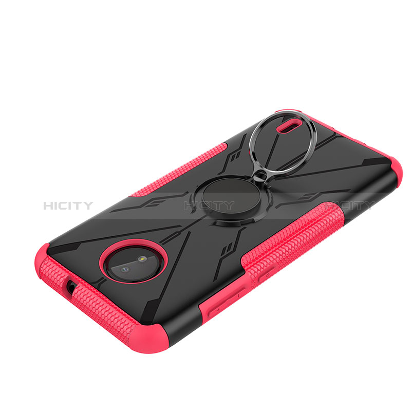 Coque Contour Silicone et Plastique Housse Etui Mat avec Magnetique Support Bague Anneau JX2 pour Nokia C10 Plus