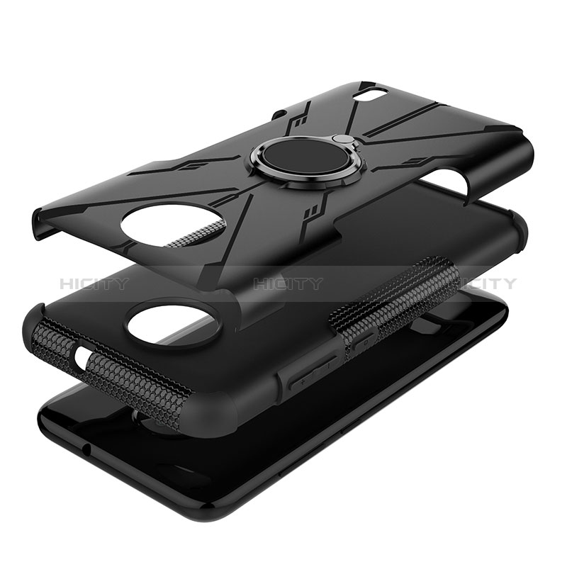 Coque Contour Silicone et Plastique Housse Etui Mat avec Magnetique Support Bague Anneau JX2 pour Nokia C20 Plus