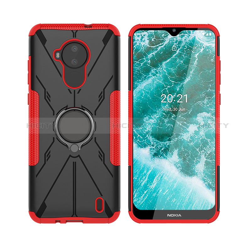 Coque Contour Silicone et Plastique Housse Etui Mat avec Magnetique Support Bague Anneau JX2 pour Nokia C30 Plus