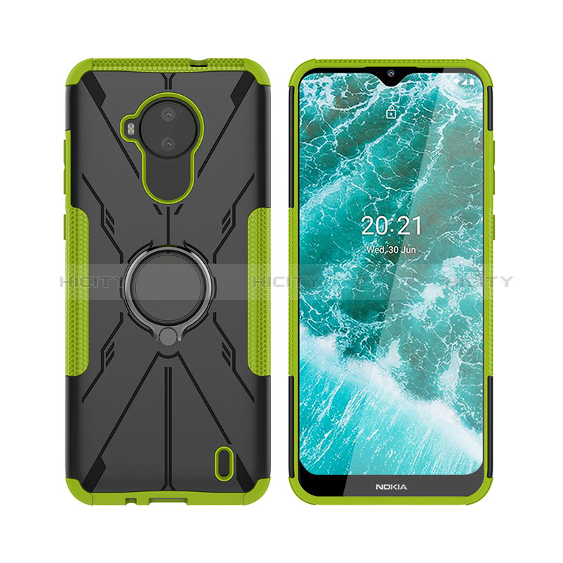 Coque Contour Silicone et Plastique Housse Etui Mat avec Magnetique Support Bague Anneau JX2 pour Nokia C30 Plus