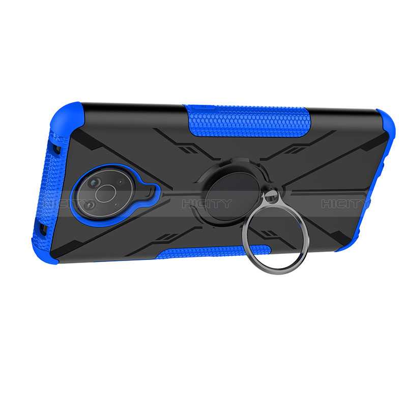 Coque Contour Silicone et Plastique Housse Etui Mat avec Magnetique Support Bague Anneau JX2 pour Nokia G10 Plus