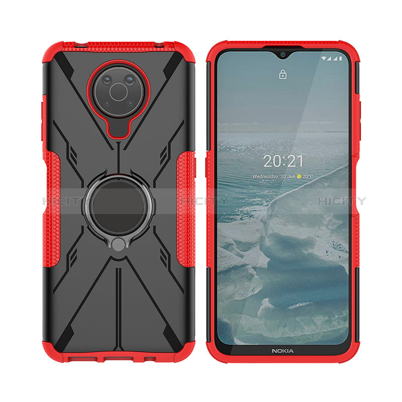 Coque Contour Silicone et Plastique Housse Etui Mat avec Magnetique Support Bague Anneau JX2 pour Nokia G10 Plus