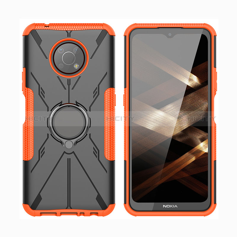 Coque Contour Silicone et Plastique Housse Etui Mat avec Magnetique Support Bague Anneau JX2 pour Nokia G300 5G Orange Plus