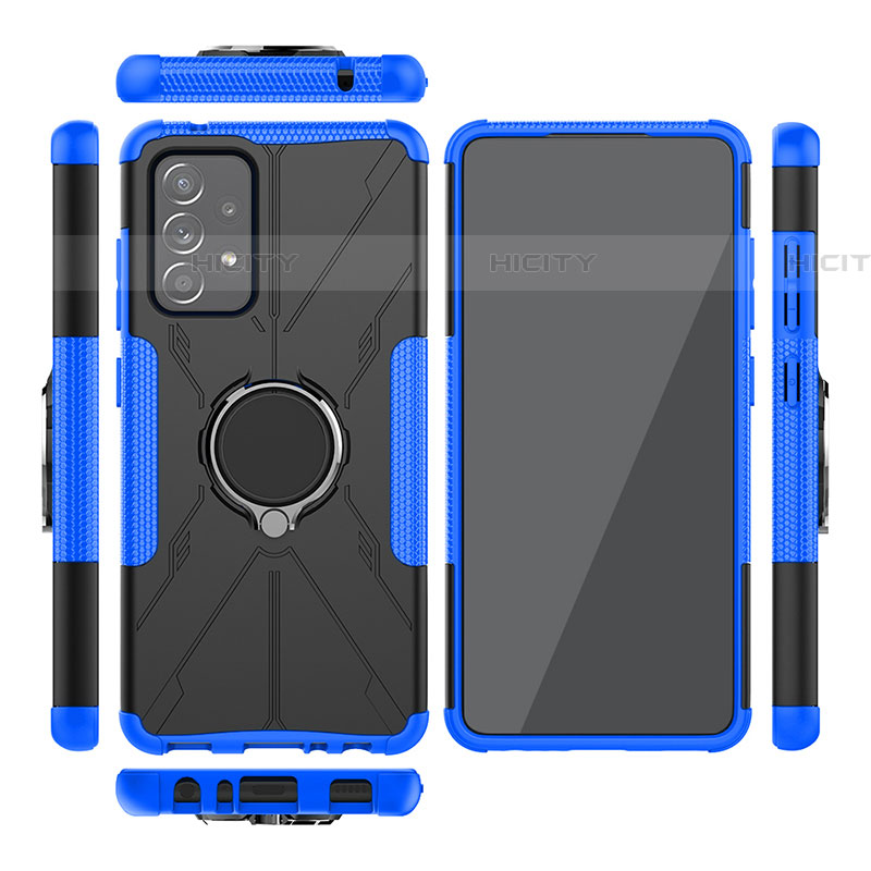 Coque Contour Silicone et Plastique Housse Etui Mat avec Magnetique Support Bague Anneau JX2 pour Samsung Galaxy A52 4G Plus