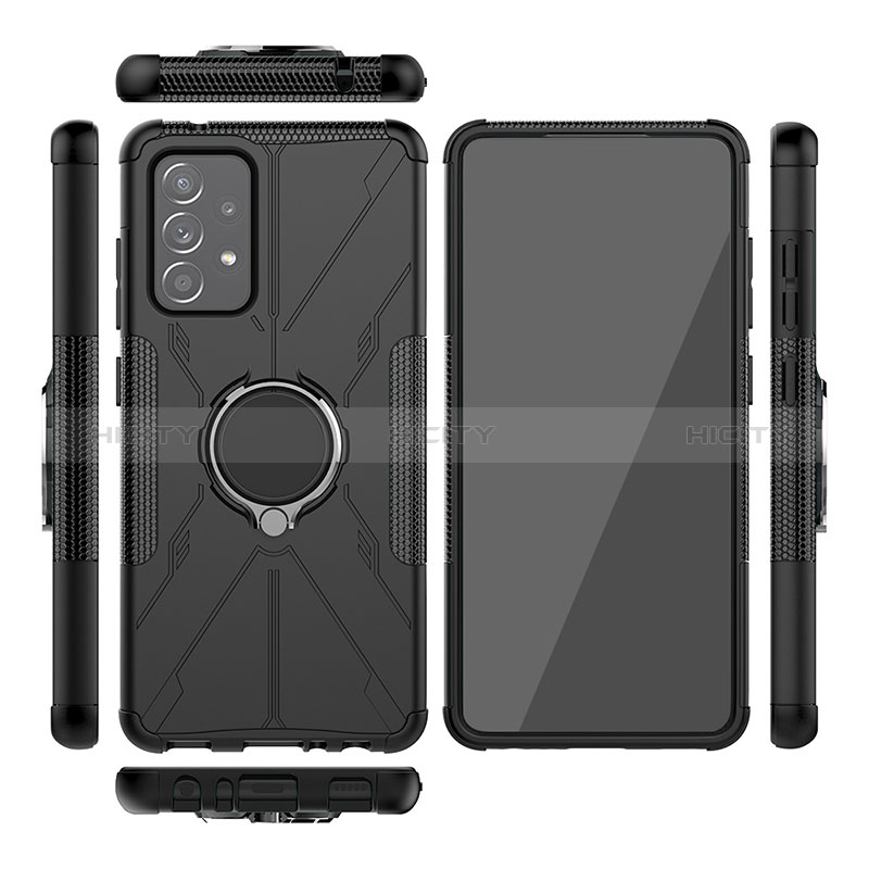 Coque Contour Silicone et Plastique Housse Etui Mat avec Magnetique Support Bague Anneau JX2 pour Samsung Galaxy A52s 5G Plus