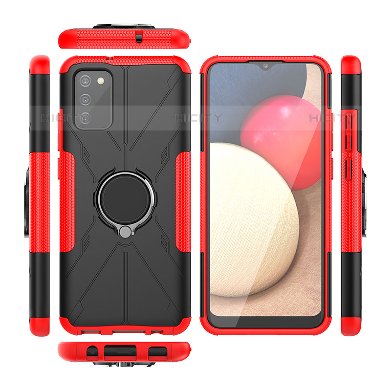 Coque Contour Silicone et Plastique Housse Etui Mat avec Magnetique Support Bague Anneau JX2 pour Samsung Galaxy M02s Plus