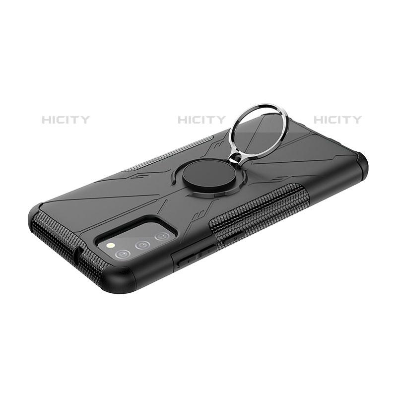 Coque Contour Silicone et Plastique Housse Etui Mat avec Magnetique Support Bague Anneau JX2 pour Samsung Galaxy M02s Plus