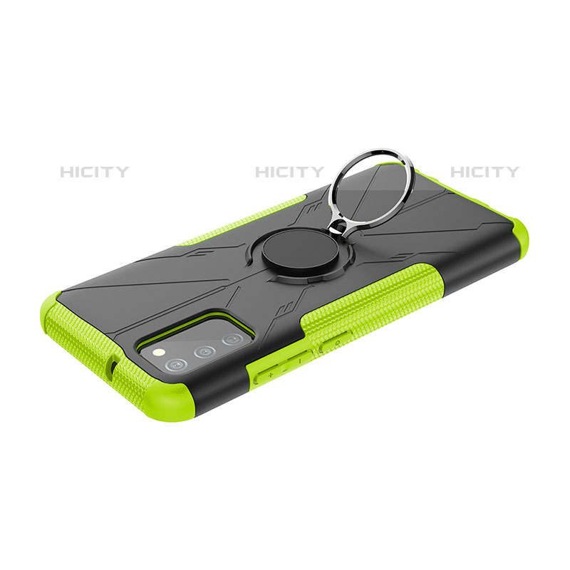 Coque Contour Silicone et Plastique Housse Etui Mat avec Magnetique Support Bague Anneau JX2 pour Samsung Galaxy M02s Plus