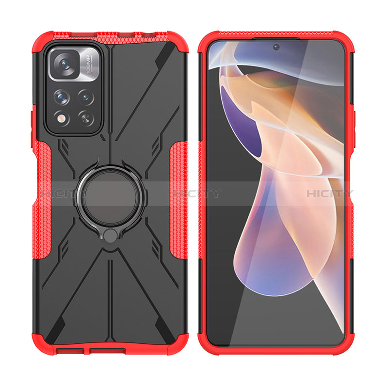 Coque Contour Silicone et Plastique Housse Etui Mat avec Magnetique Support Bague Anneau JX2 pour Xiaomi Mi 11i 5G (2022) Plus