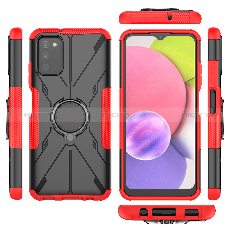 Coque Contour Silicone et Plastique Housse Etui Mat avec Magnetique Support Bague Anneau JX3 pour Samsung Galaxy A02s Plus