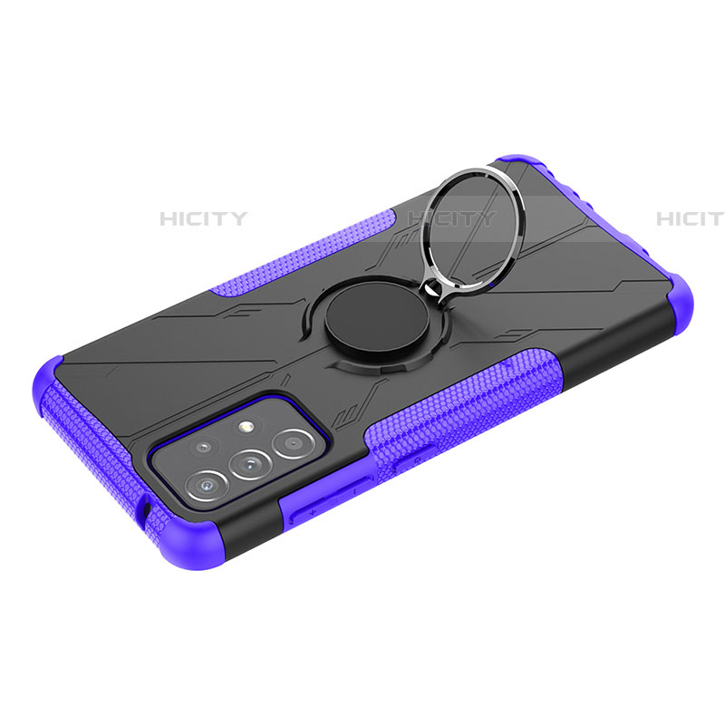 Coque Contour Silicone et Plastique Housse Etui Mat avec Magnetique Support Bague Anneau JX3 pour Samsung Galaxy A52 5G Violet Plus