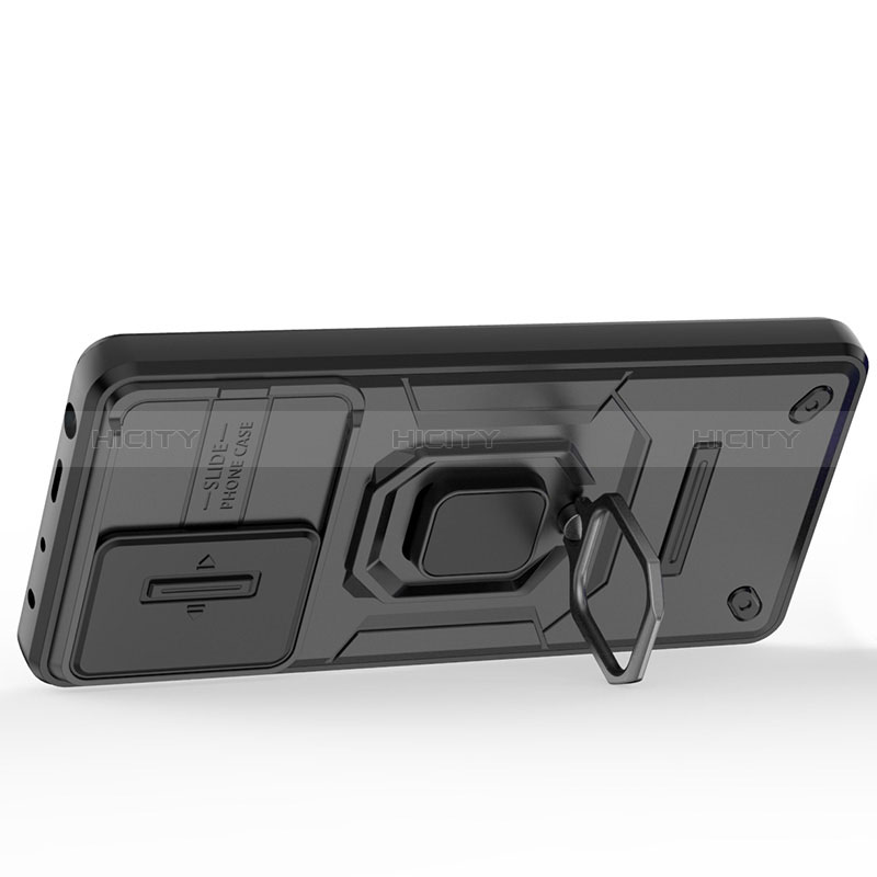 Coque Contour Silicone et Plastique Housse Etui Mat avec Magnetique Support Bague Anneau K1C pour Xiaomi Redmi Note 12 Explorer Plus