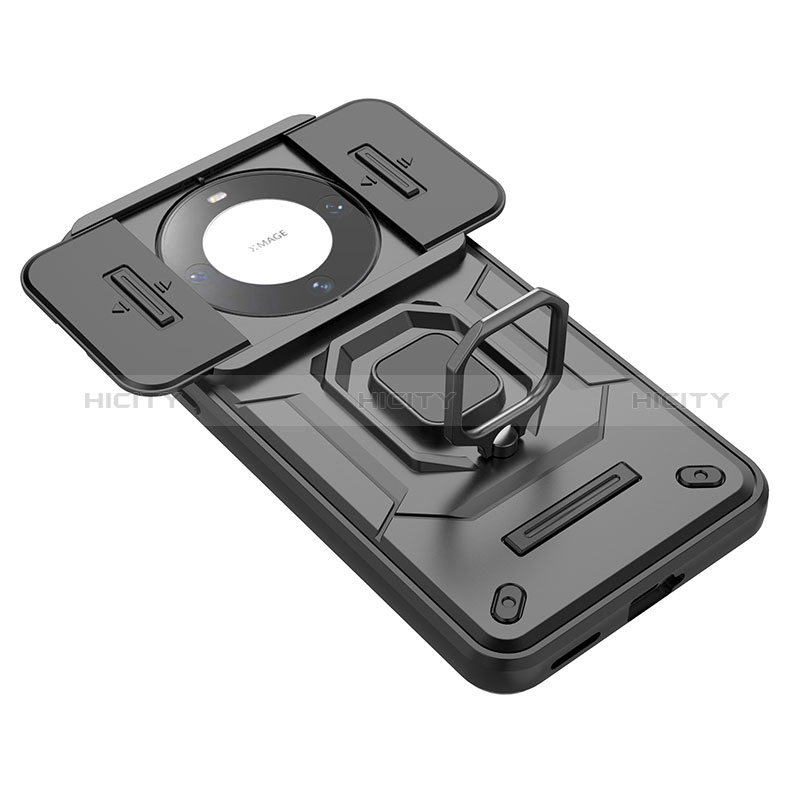 Coque Contour Silicone et Plastique Housse Etui Mat avec Magnetique Support Bague Anneau K2C pour Huawei Mate 60 Pro Plus