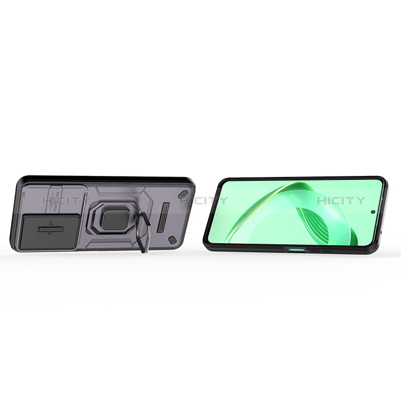 Coque Contour Silicone et Plastique Housse Etui Mat avec Magnetique Support Bague Anneau K2C pour Huawei Nova 11 SE Plus