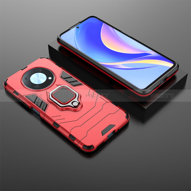 Coque Contour Silicone et Plastique Housse Etui Mat avec Magnetique Support Bague Anneau KC1 pour Huawei Enjoy 50 Pro Plus