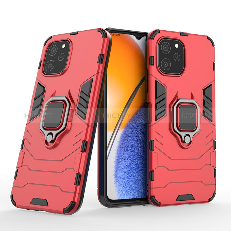 Coque Contour Silicone et Plastique Housse Etui Mat avec Magnetique Support Bague Anneau KC1 pour Huawei Enjoy 50z Plus