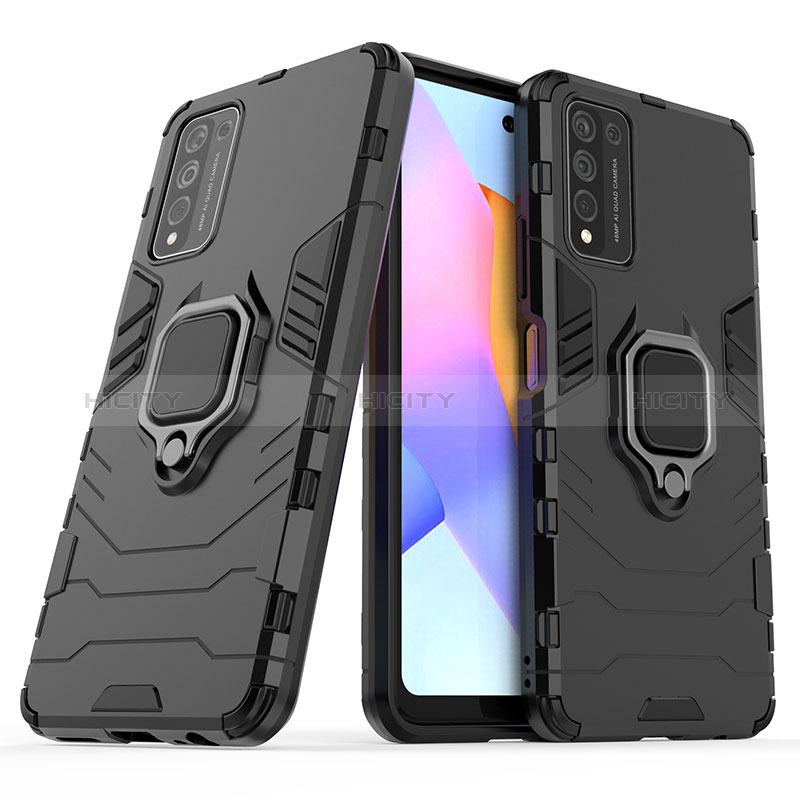 Coque Contour Silicone et Plastique Housse Etui Mat avec Magnetique Support Bague Anneau KC1 pour Huawei Honor 10X Lite Plus