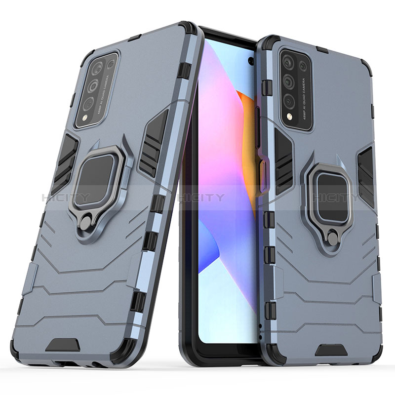 Coque Contour Silicone et Plastique Housse Etui Mat avec Magnetique Support Bague Anneau KC1 pour Huawei Honor 10X Lite Plus