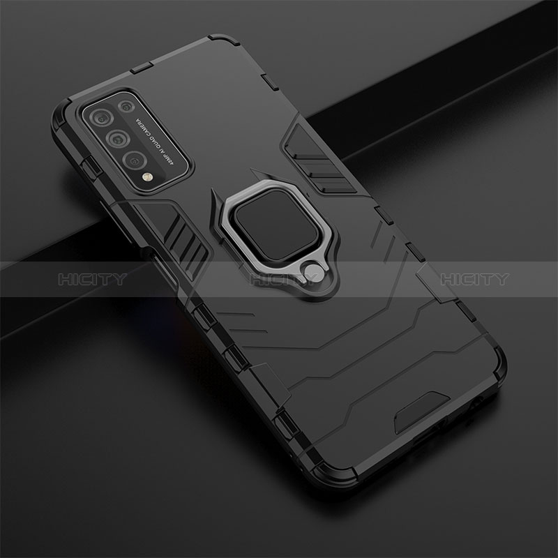 Coque Contour Silicone et Plastique Housse Etui Mat avec Magnetique Support Bague Anneau KC1 pour Huawei Honor 10X Lite Plus