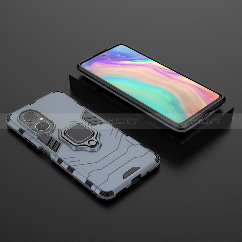 Coque Contour Silicone et Plastique Housse Etui Mat avec Magnetique Support Bague Anneau KC1 pour Huawei Honor 50 SE 5G Plus