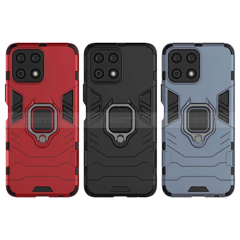 Coque Contour Silicone et Plastique Housse Etui Mat avec Magnetique Support Bague Anneau KC1 pour Huawei Honor X30i Plus