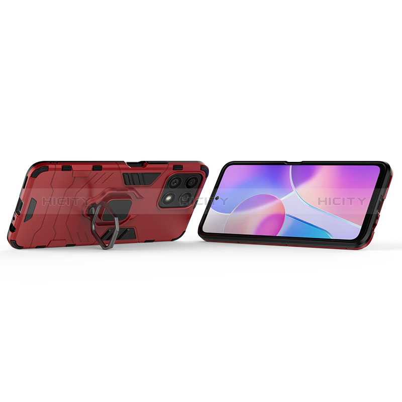 Coque Contour Silicone et Plastique Housse Etui Mat avec Magnetique Support Bague Anneau KC1 pour Huawei Honor X30i Plus