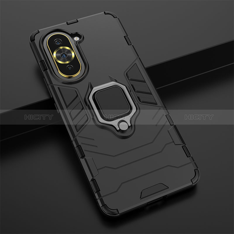 Coque Contour Silicone et Plastique Housse Etui Mat avec Magnetique Support Bague Anneau KC1 pour Huawei Nova 10 Pro Plus