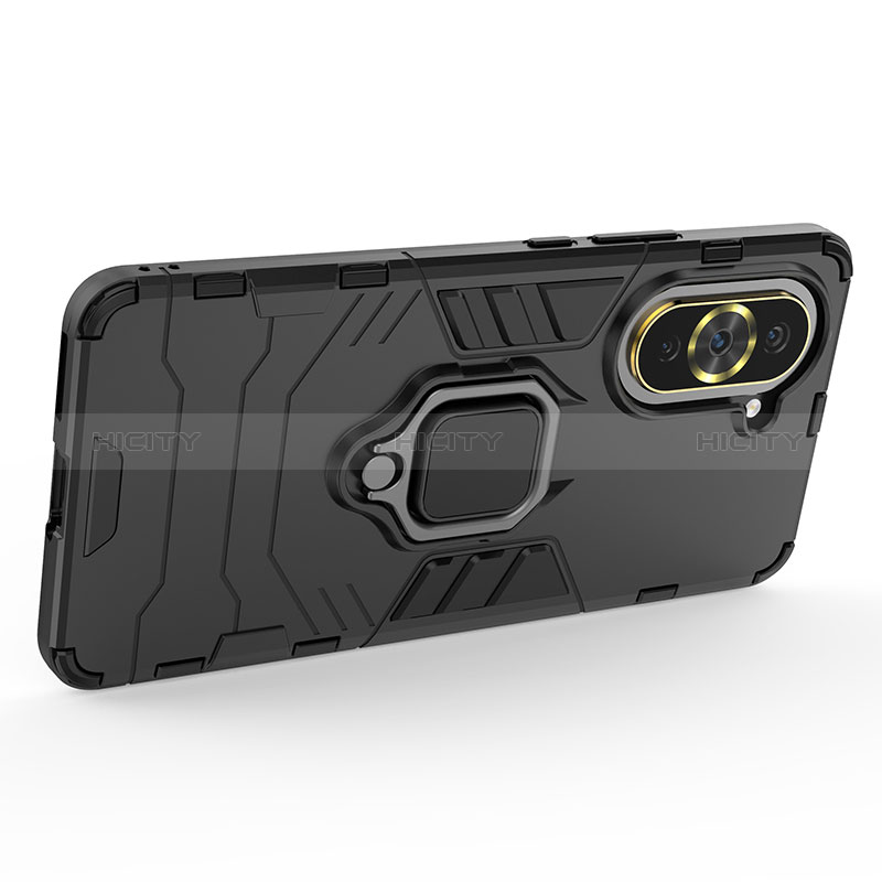 Coque Contour Silicone et Plastique Housse Etui Mat avec Magnetique Support Bague Anneau KC1 pour Huawei Nova 10 Pro Plus