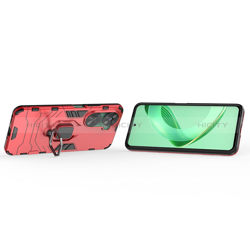 Coque Contour Silicone et Plastique Housse Etui Mat avec Magnetique Support Bague Anneau KC1 pour Huawei Nova 11 SE Plus