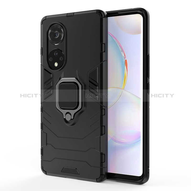 Coque Contour Silicone et Plastique Housse Etui Mat avec Magnetique Support Bague Anneau KC1 pour Huawei Nova 9 Pro Plus