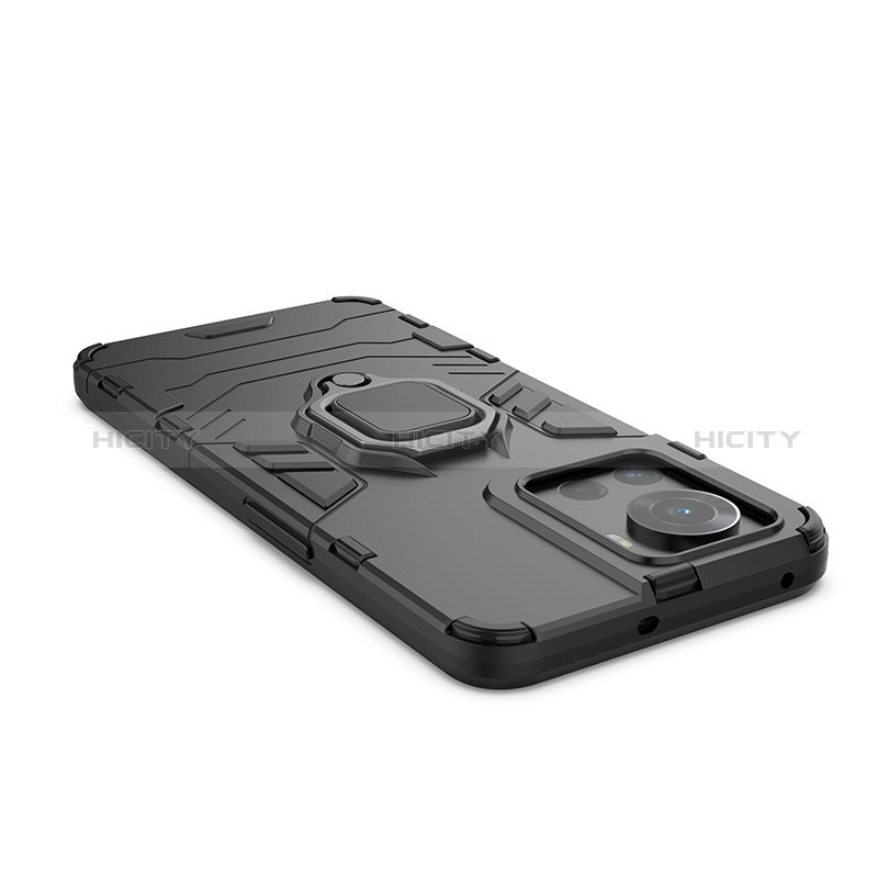 Coque Contour Silicone et Plastique Housse Etui Mat avec Magnetique Support Bague Anneau KC1 pour OnePlus 10R 5G Plus